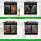 Large Slatwall Baskets, AHIER 2 Pack Collapsible Mesh Slatwall Organizer with Zipper, Hanging Slat Wall baskets High Capacity