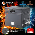 DocSafe File Box with Lock,Multi-Layer Fireproof Document Box Collapsible File Storage Organizer with Pockets/Handle,Large Po