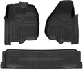 KUST Floor Mats for 2012-2016 Ford F250 F350 F450 Super Duty Crew Cab, TPE Rubber All Weather Floor Liners for F250 Accessories Car Mats Front Rear 2 Rows Set High Edge