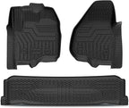 KUST Floor Mats for 2012-2016 Ford F250 F350 F450 Super Duty Crew Cab, TPE Rubber All Weather Floor Liners for F250 Accessories Car Mats Front Rear 2 Rows Set High Edge