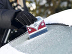 BRISA VW Collection - Volkswagen Polycarbonate Ice Scraper Windshield Scraper Snow Remover Winter Car Accessory in T1 Bus Campervan Design (Front/Red)