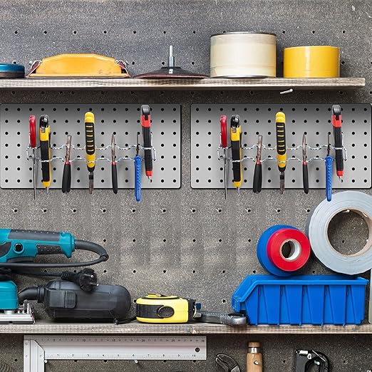 Hanaive 4 Pieces Pegboard Pliers Holder, Holds 11 Plier Per Rack, Steel Pegboard Hooks Pliers Peg Board Organizer Accessories
