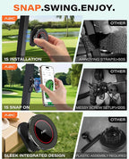 A2C Alloy Magnetic Golf Cart Phone Holder for MagSafe iPhone, Unique Golf Gifts for Men Golfers Dad Father, Golf Gift for Him Husband, Golf Accessories Essentials Gadgets Fits EZGO, Club Car (Black)