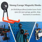 ULIBERMAGNET Magnetic Power Tool Organizer,Cordless Drill Garage Hook Heavy Duty,Large & Strong Manget with Hooks for Garage,