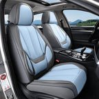Coverado Seat Covers, Car Seat Covers Front Seats, Leather Seat Covers for Cars, Car Seat Protector Waterproof, Gray Car Seat