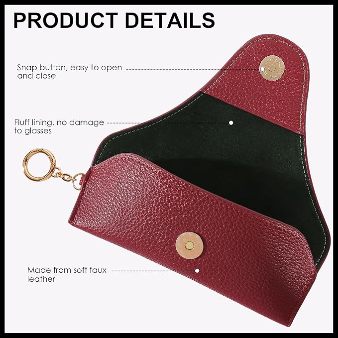 Magnetic Sunglass Holder for Car Visor, Travel Sunglasses Case with Clip for Purse, Eyeglasses Case