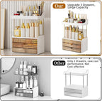 StorBin 3 Large Drawers Makeup Organizer - 5 Tier Bathroom Counter Organizers and Storage, Versatile Perfume Vanity Organizer