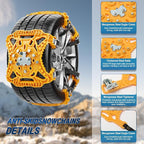 Snow Chains for Car 6 Pack, Emergency Anti Slip Chains for SUV/Trucks/ATV, Adjustable Universal Winter Security Chains for Ic