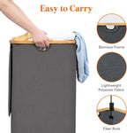 Lifewit 120L Laundry Basket with Lid, Clothes Hampers for Laundry with Bamboo Handles and 2 Removable Bag, Large Foldable Lau