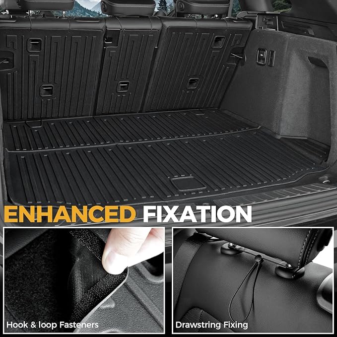 Floor Mats for BMW X3 G01 2018-2024, All Weather Floor Mats Trunk Cargo Liner with Backrest Protectors Accessories, Full Coverage Set (Not fit X3 30e)