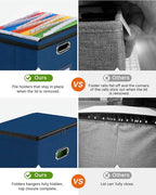Oterri File Organizer Boxes with Lids, File Box with Mesh Pockets, Document Organizer Box for Letter Size Folders, Zippers Im