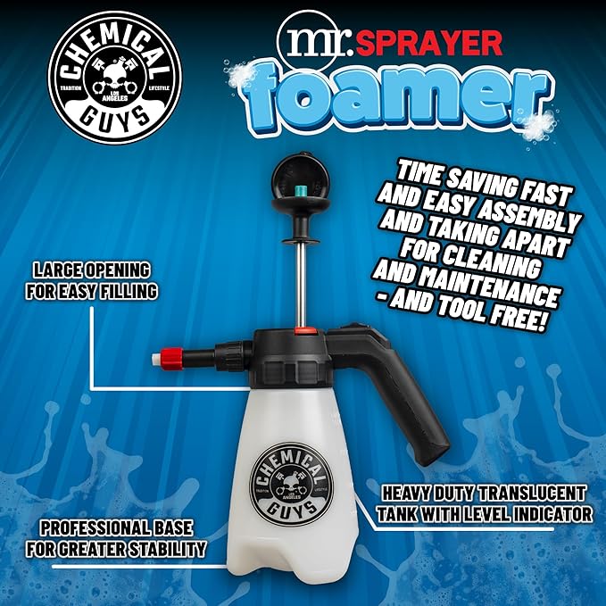 Chemical Guys ACC504 Mr. Sprayer Foamer - Foaming Pump Sprayer, for Wheels and Tires, Leather, Fabric, Floor Mats, Undercarri