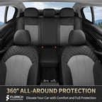 FLORICH Automotive Seat Covers 2 Seats Breathable Front Car Seat Cover Leather Air Mesh Car Seat Protector Cushion Airbag-Com