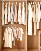 Hanging Closet Rod, Adjustable Height & Width Closet Rods for Hanging Clothes-Closet Extender Hanging Rod Space-Maximizing De