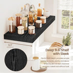 Vivelove Floating Shelves 24 Inch, Black Wall Shelves Over Toilet with Invisible Brackets for Bathroom Living Room Kitchen Be