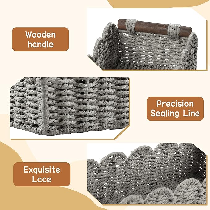 Toilet Paper Storage Basket Bathroom Counter Organizer Wicker Baskets for Organizing Cute Basket for Bedroom Nursery Room Kit