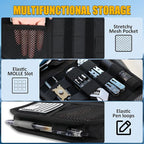 Falafa Car Sun Visor Organizer, Semi-Rigid Molle Panel for Tactical Gears with Zipper Visor Storage Pouch & Glasses Clip, Universal Fit for Trucks, SUVs, Jeeps & Patrol Vehicles