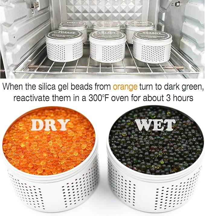 Gun Safe Dehumidifier 200g - Small Silica Gel Desiccant Canister, Moisture Absorber for Gun Cabinets & Safes, Protect 80