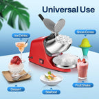 VIVOHOME Electric Ice Shaver Crusher Machine Snow Cone Maker Red 143lbs/hr with Ice Pick for Home and Commercial Use