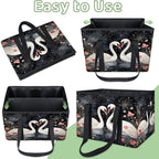 Reusable Grocery Bags Heavy Duty Shopping Bags Foldable Large Tote Bags with Long Handles & Hard Bottom