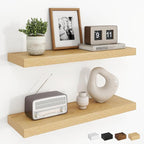 Dreamland 24Inch Floating Shelves for Wall, Rustic Wooden Floating Shelves for Bathroom|Bedroom|Kitchen, 2 Pack Deep Wall Mou