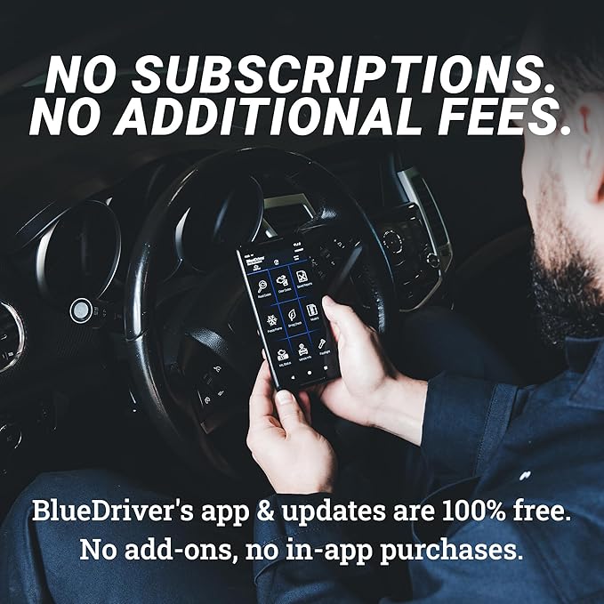 BlueDriver Bluetooth Pro OBDII Scan Tool for iPhone & Android - No Subscription Fee - OBD2 Car Scanner and Code Reader -