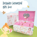 The Memory Building Co Ballerina Musical Jewelry Box Plays Classic Melody, Storage Organizer Music Box for Kids Ages 6-12, MD