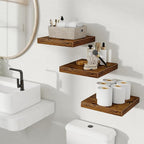 Fun Memories Floating Shelves for Wall, Rustic Wood Wall Mounted Shelves for Bathroom, Bedroom, Living Room and Kitchen, Stor