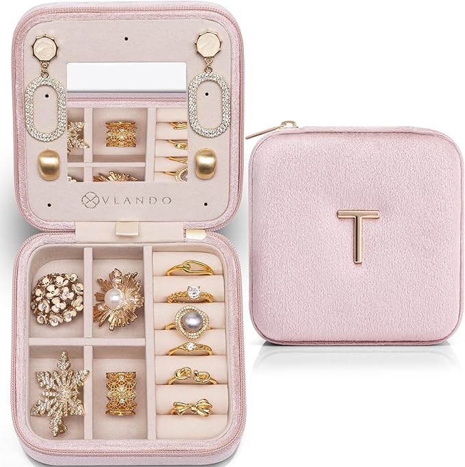 Vlando Mom Gifts for Women, Travel Jewelry Case for Mother Gifts, Travel Gifts from Daughters, Travel Essentials Small Jewelr