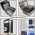 Yuanshikj Heat Insulated Fireproof Waterproof Safe File Organizer,Document Organizer Box with Lock Labels,Multi-Layer Portabl