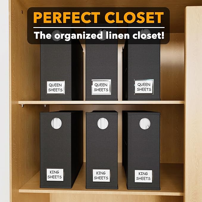 SpaceAid 6 Pack Bed Sheet Organizer and Storage, Foldable Sheet Organizer with Window for Linen Closet, Set Folder Keeper for