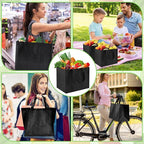 12 Pack Reusable Grocery Bags, Extra Large Foldable Shopping Bags, Heavy Duty Tote Bag with Reinforced Handles, Foldable & Wa