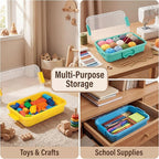 Carolart 3 Pack, Empty Sensory Bin, Wheat Straw Material，13.5 Inch Storage Container, Portable Plastic Storage Bins, Stackabl