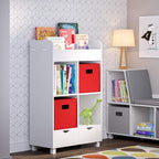 RiverRidge Folding Storage Bins with Handles Red Cube Storage Organizer for Closet, Bedroom & Playroom - Closet Organizers an