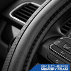 Skechers Steering Wheel Cover Memory Foam,Luxury Leather Steering Wheel Covers,Universal Anti-Slip Fit 14" 1/2-15" Car Wheel 