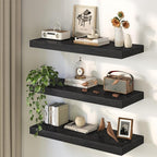 Black Floating Shelves 48Inch Long, 12 Inch Deep Floating Shelves for Wall, 48 x 12 Large Floating Shelf for Fireplace Mantel