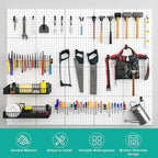 Peg Board, 6 Pack Metal Pegboard Panels White Pegboards Wall Organizer with Bent Frame Large Heavy Duty Peg Board for Walls H