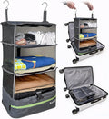 Grand Fusion Stow-N-Go Packing Organizer for Luggage, Portable Hanging Travel Shelves, Carry-On Closet, Hanging Packing Cubes