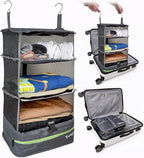Grand Fusion Stow-N-Go Packing Organizer for Luggage, Portable Hanging Travel Shelves, Carry-On Closet, Hanging Packing Cubes