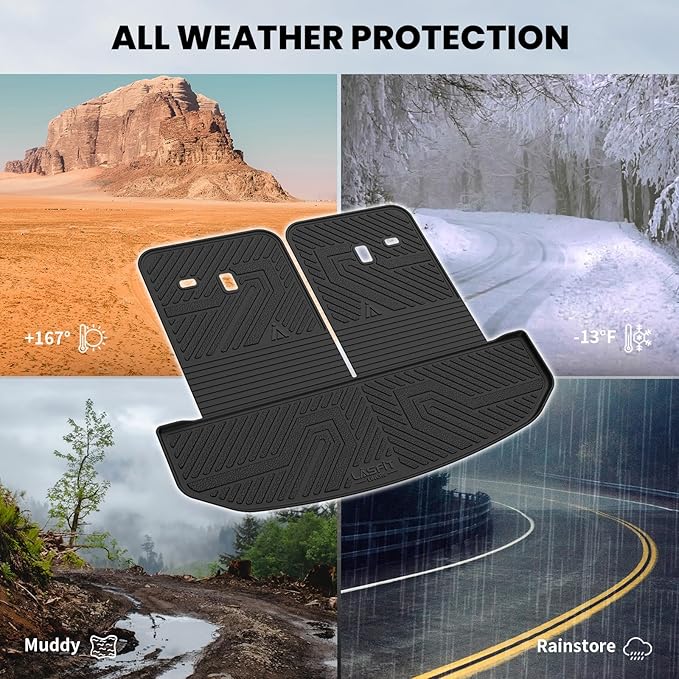 LASFIT Cargo Mat & Backrest Mats for Kia Sorento 2026 2025 2024 2023 2022 2021, All Weather TPE Custom Fit Cargo Liners Trunk Mat & SeatBack Mats Accessoires for Kia Sorento 2021-2026, Black
