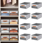 Homsorout Drawer Organizers and Storage - 8 Pack Foldable Pants Organizer with Clear Window & Handles, Fabric Closet Organize