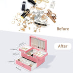 Dajasan Jewelry Organizer Box, Large Jewelry Boxes for Women Girls, Space-Saving 3 Layers Jewelry Storage Case with Drawer, G