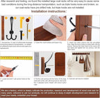 Large Coat Rack Wall Mount 38.6'' Rustic Wood Coat Rack Hook Long Coat Hooks Wall Mount Farmhouse Wall Hooks for Hanging Coat