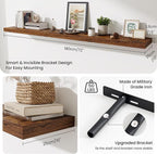 Fun Memories 72 Inch Fireplace Mantel Shelf, 10 Inch Deep Shelves for Display & Wall Storage, Rustic Wood Wall Shelf, Extra L