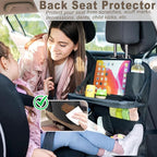 Car Seat Organizers,Multi-functional Back Seat Protectors, Storage Pouches, Child kicking prevention and Tray Holders Kick Mats Back (for Cars, Kids,and Rear Seats) (Black, 1 Pack with Food Tray)