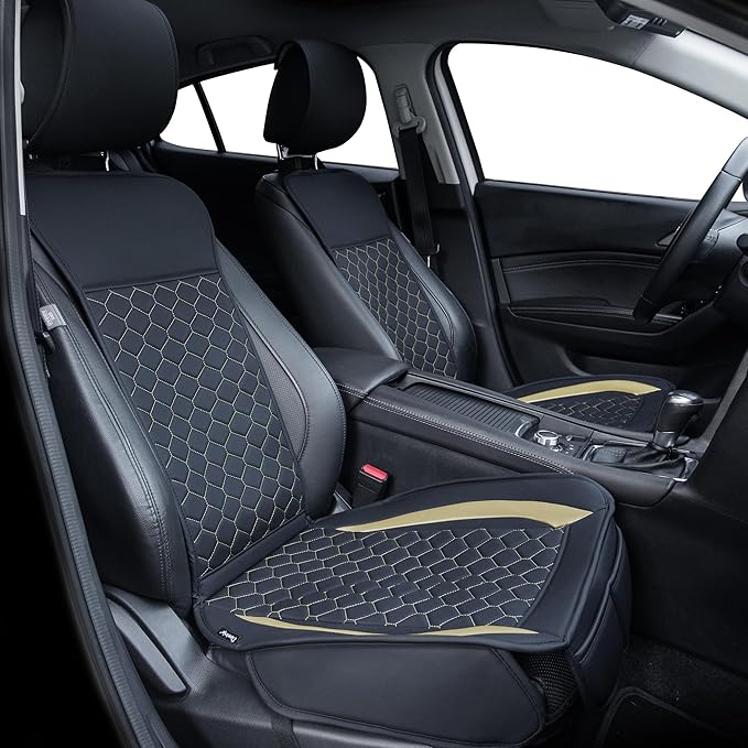 Elantrip 2PCs Front Car Seat Covers Leather Car Seat Protector Universal fit for Most Cars SUVs and Trucks Water Proof Seat P