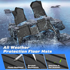 Sunsdrew Floor Mats for 2019-2023 Ford Ranger SuperCrew Accessories, All Weather Car Mats 2 Rows Floor Liners TPE Rubber Raised Edge