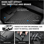 Powerty Floor Mats for 2018-2024 2025 Chevy Chevrolet Traverse 7 Seater Accessories All Weather Floor Liner 3D TPE Floor Mat Heavy-Duty Floor Liners((Only for with 2nd Row Bucket Seat)