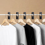 Vantasii 40 Pack Rectangular Black Plastic Clothing Size Closet Rack Dividers Hangers, Preprinted in 8 Sizes XXS, XS, S, M, L