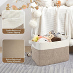 OIASKET Storage Baskets for Organizing, Woven Baskets for Shelves, Rectangle Decorative Organizer for Storage Clothes, Toy, B